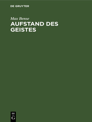 cover image of Aufstand des Geistes